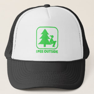 Gorra De Camionero Pee Afuera Rótulo Chica Divertido Camping Senderis