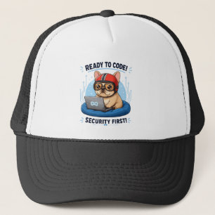 Gorra De Camionero Pegatina de perro divertido de ciberseguridad de p