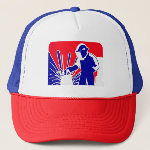 Gorra De Camionero Pegatina de Welder de la Liga Mayor - Perfecto par