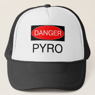 Gorra De Camionero Peligro - bolso divertido piro de la taza de la