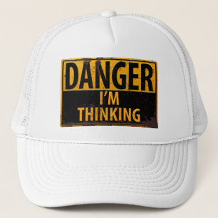 Gorra De Camionero Peligro que estoy pensando signo de advertencia Me