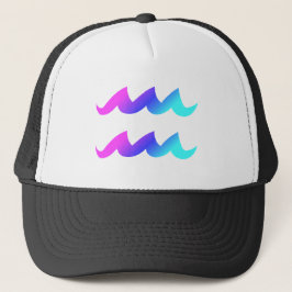Gorra De Camionero Pendiente azul de la aguamarina del rosa del