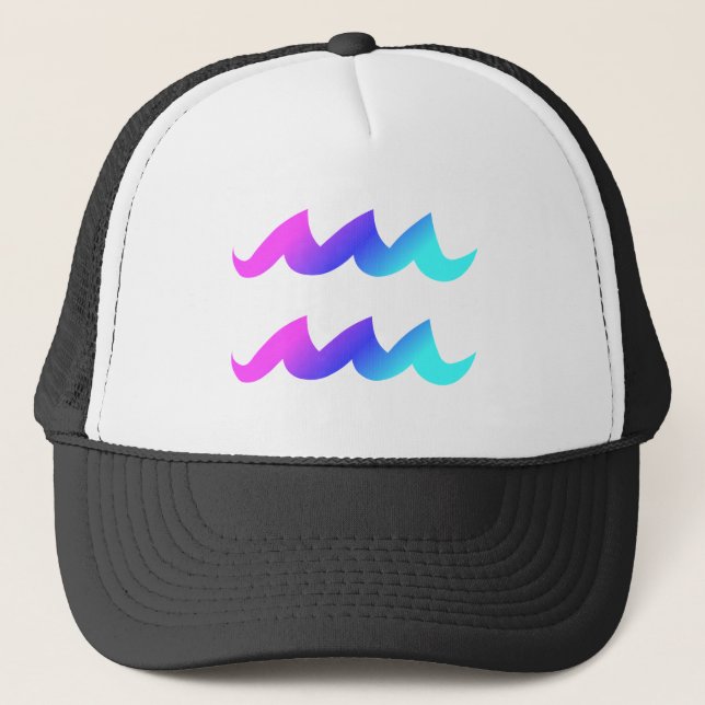 Gorra De Camionero Pendiente azul de la aguamarina del rosa del (Anverso)