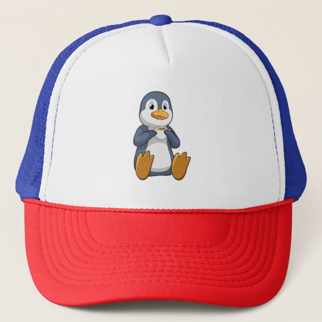Gorra De Camionero Penguin con Copa de Café (Anverso)