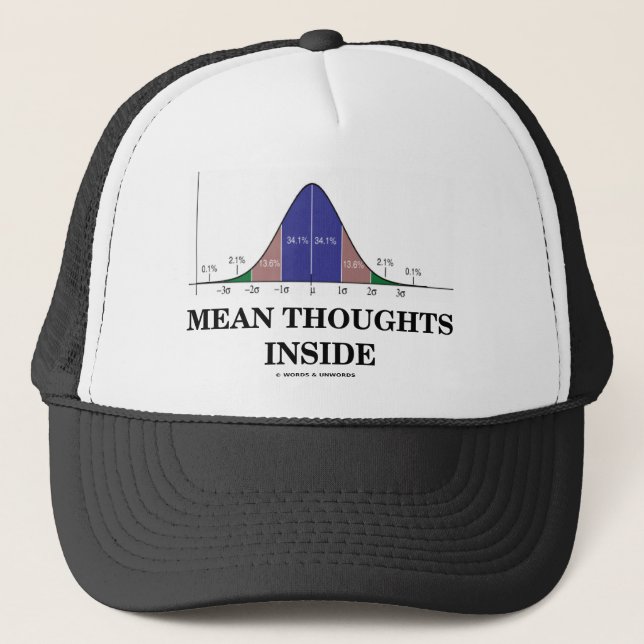 Gorra De Camionero Pensamientos medios internos (Humor de las estadís (Anverso)
