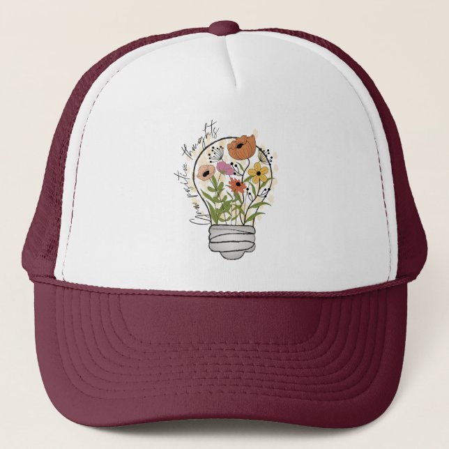 Gorra De Camionero Pensamientos positivos para crecer Flores silvestr (Anverso)