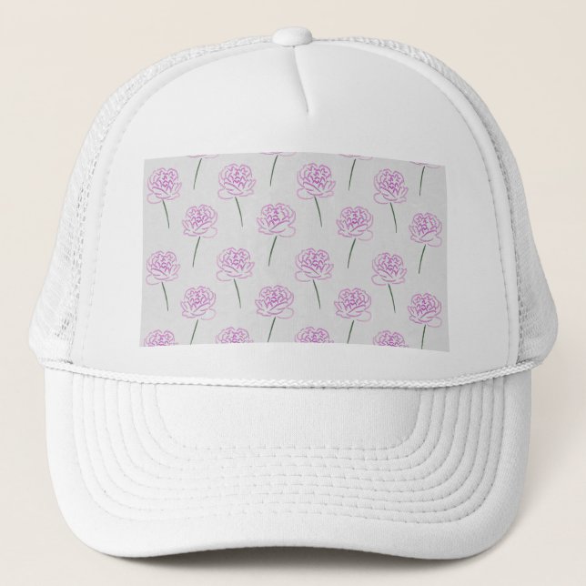 Gorra De Camionero peonías rosadas (Anverso)