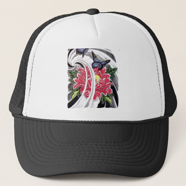 Gorra De Camionero Peony Flower (Anverso)