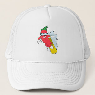 Gorra De Camionero Pepper en Snowboard con Snowboard