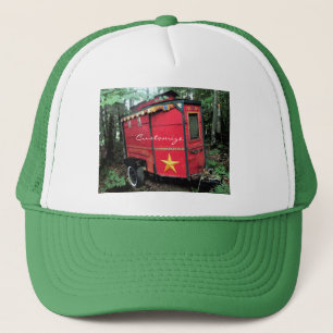 Gorra De Camionero Pequeña caravana roja personalizada