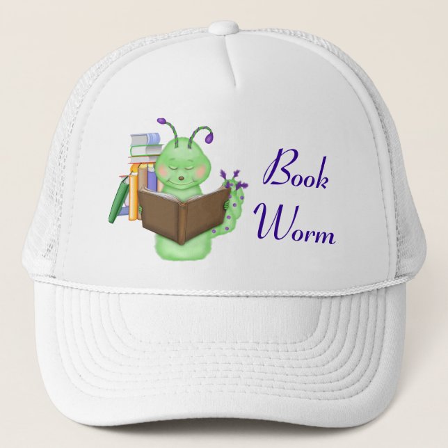 Gorra De Camionero Pequeño gusano verde del libro (Anverso)
