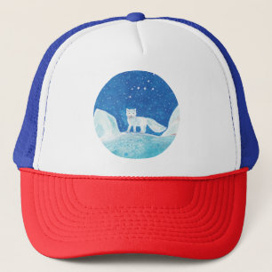 Gorra De Camionero Pequeño Ilustracion de Fox Ártica (Vulpes Lagopus)