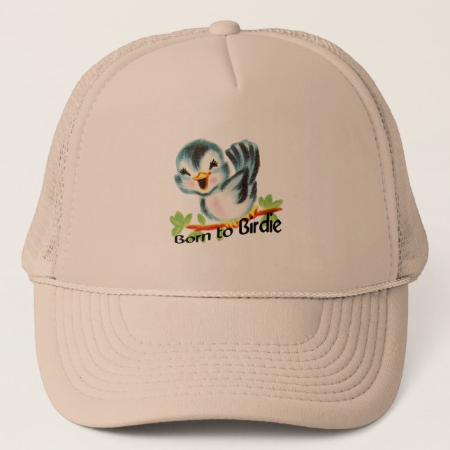 Gorra De Camionero Pequeño pájaro retro lindo llevado para birdie (Anverso)