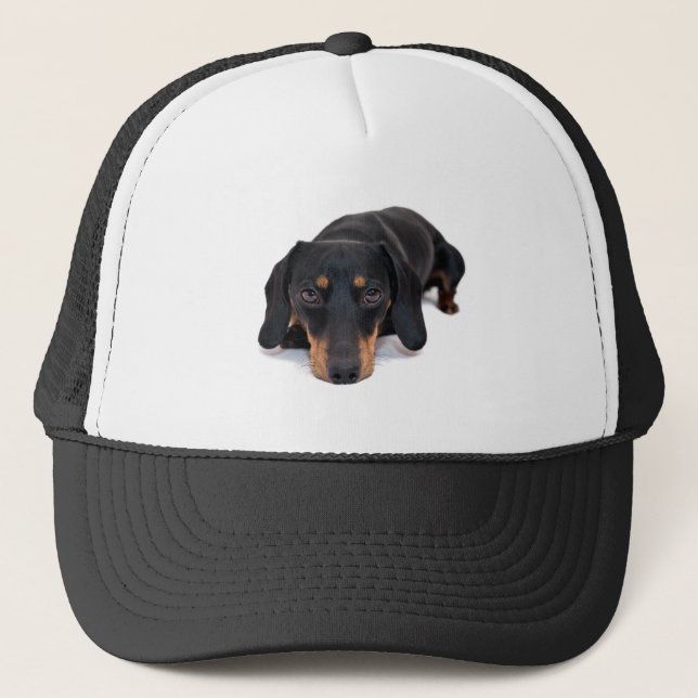 Gorra De Camionero Pequeño perro del Dachshund (Anverso)