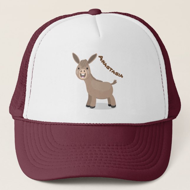 Gorra De Camionero Pequeño y feliz ilustracion de personalizado de bu (Anverso)