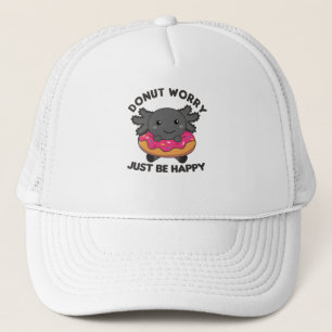 Gorra De Camionero Pequeños Animales Graciosos De Axolotl En Rosa Don
