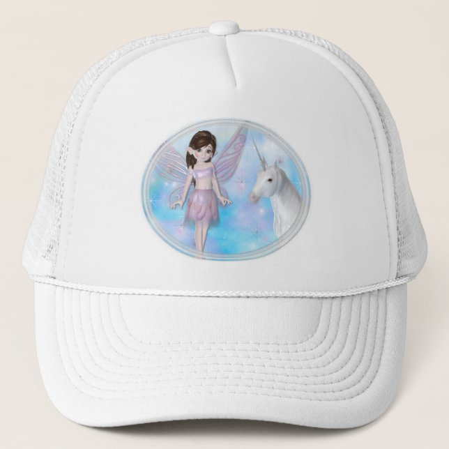 Gorra De Camionero Pequeños diseños de hadas con unicornio (Anverso)