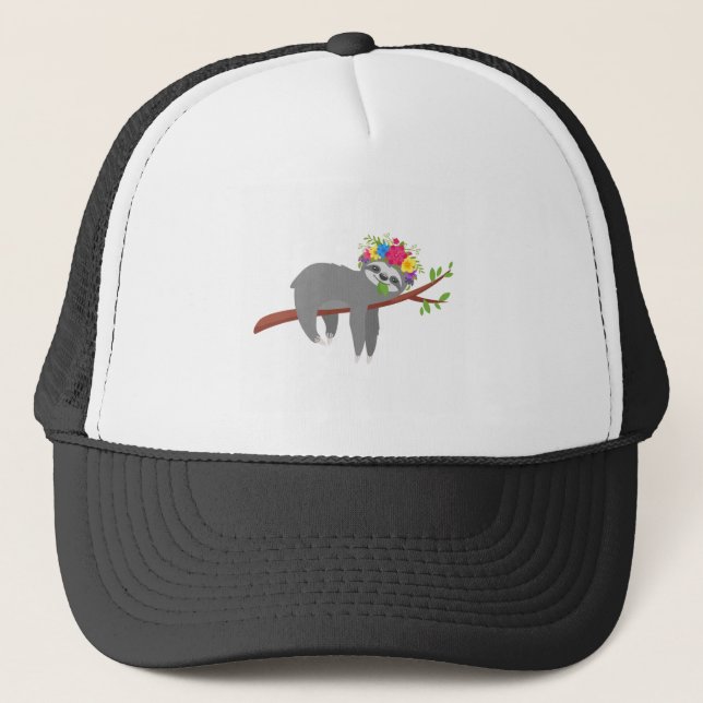 Gorra De Camionero Pereza floral bonita (Anverso)