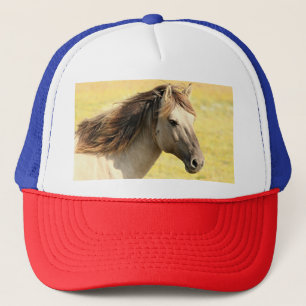 Gorra De Camionero Perfil de caballo beige