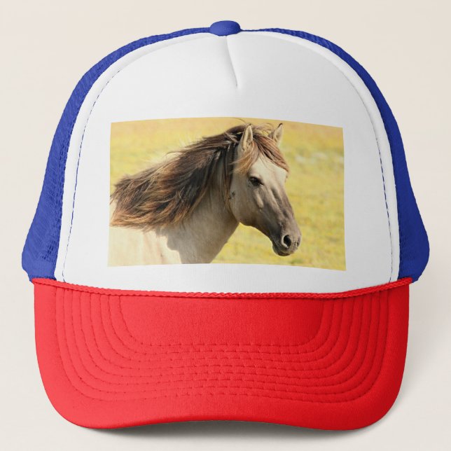 Gorra De Camionero Perfil de caballo beige (Anverso)