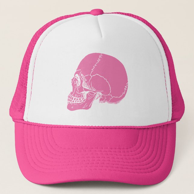 Gorra De Camionero Perfil del cráneo rosado (Anverso)