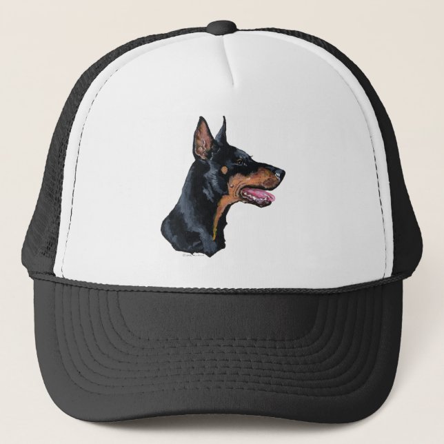 Gorra De Camionero Perfil del Doberman Pinscher (Anverso)