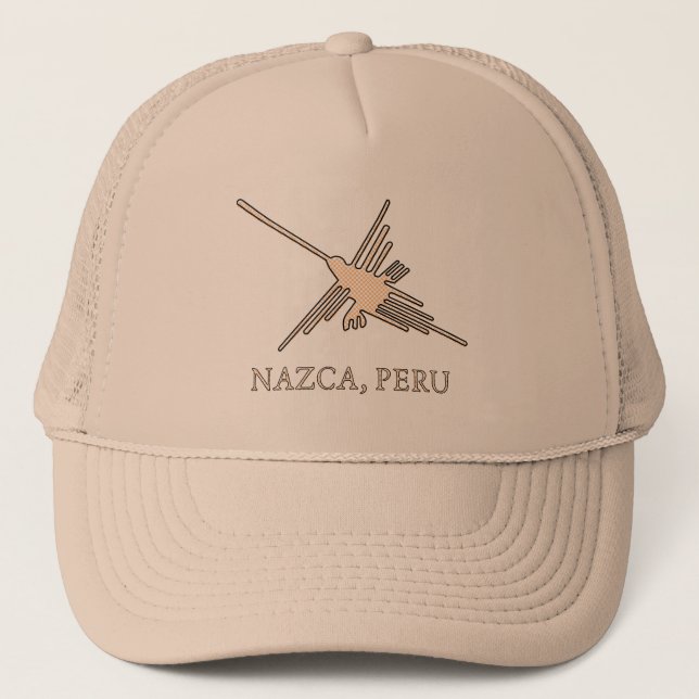 Gorra De Camionero Periódico Geoglyph de Nazca Hummingbird (Anverso)