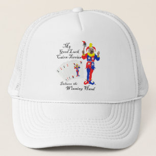 Gorra De Camionero Perrito Cairn Terrier Afortunado del Poker