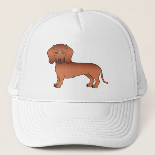 Gorra De Camionero Perrito Cartoons Adorable Dachshund Pelo Corto Roj