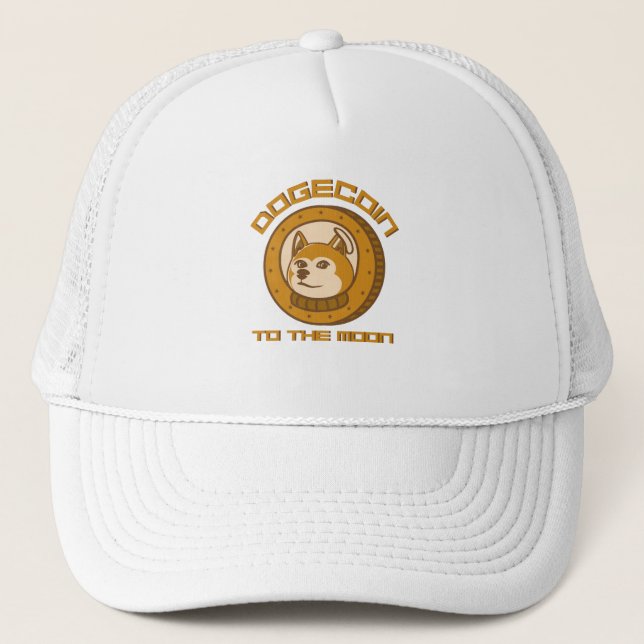 Gorra De Camionero Perro a la Luna Cripto Shiba Inu (Anverso)