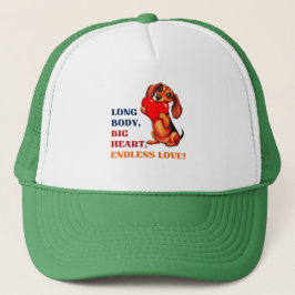 Gorra De Camionero Perro adorador del corazón del Día de San Valentín