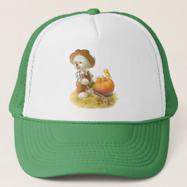 Gorra De Camionero Perro agricultor con calabaza