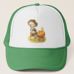 Gorra De Camionero Perro agricultor con calabaza