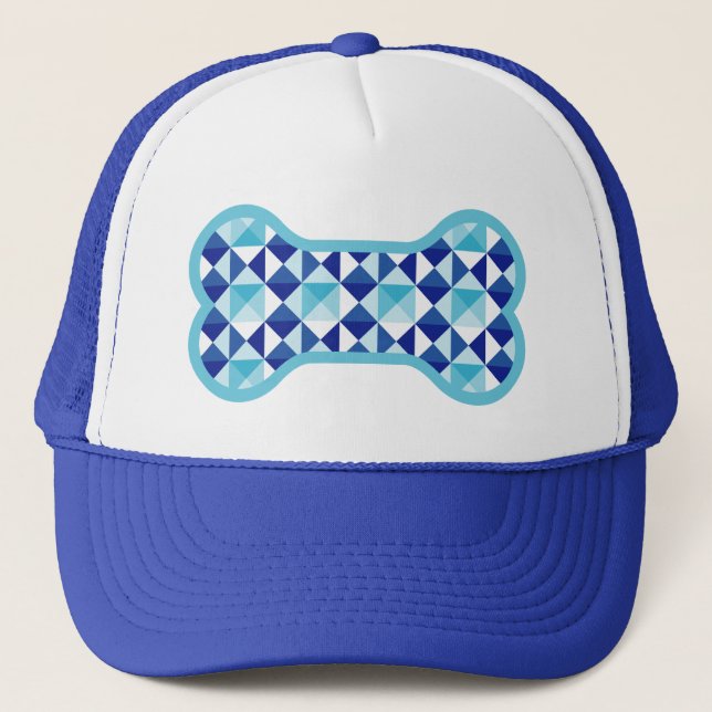 Gorra De Camionero Perro Amante - Azul Crystal Bone (Anverso)