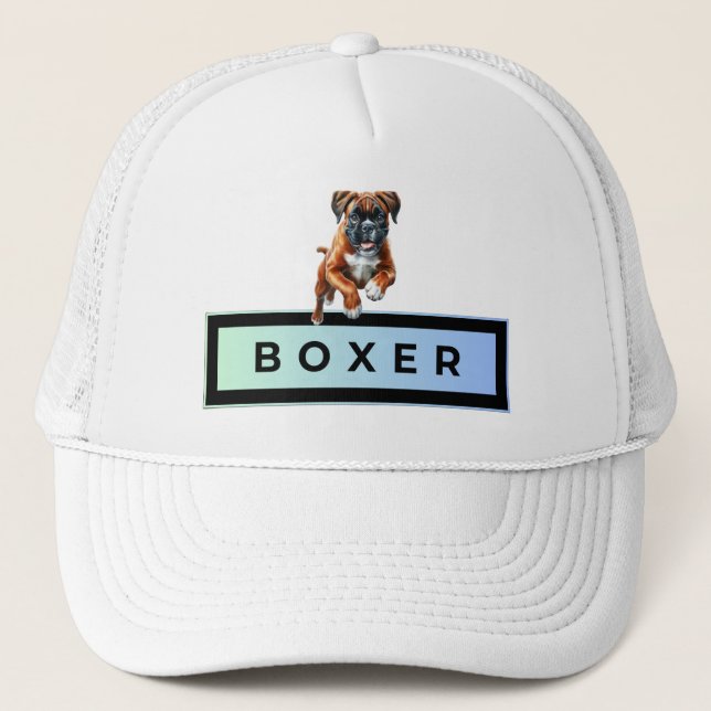 Gorra De Camionero Perro Boxer - Saltos y límites (Anverso)