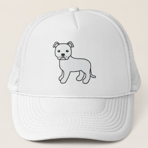 Gorra De Camionero Perro Bull Terrier Staffordshire Inglés Blanco