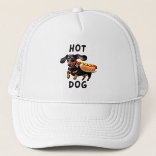 Gorra De Camionero Perro caliente Dachshund Cap - Divertido Perro Lov