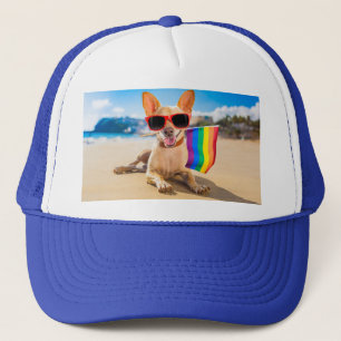 Gorra De Camionero Perro Chihuahua en la playa
