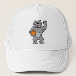 Gorra De Camionero Perro como jugador de baloncesto con baloncesto
