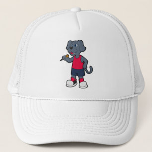 Gorra De Camionero Perro como jugador de Dart con dardos
