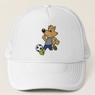 Gorra De Camionero Perro como jugador de fútbol en el fútbol