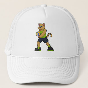 Gorra De Camionero Perro como jugador de voleibol con voleibol