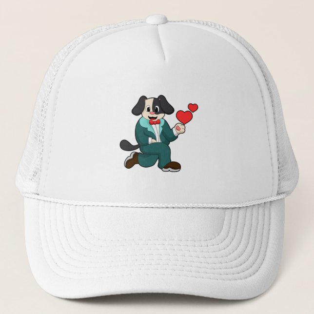 Gorra De Camionero Perro como maduro con traje y corbata (Anverso)