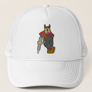 Gorra De Camionero Perro como mecánico con bujía
