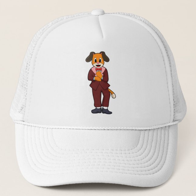 Gorra De Camionero Perro como novio con traje (Anverso)