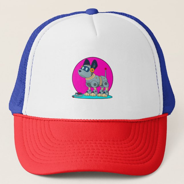 Gorra De Camionero Perro como robot (Anverso)