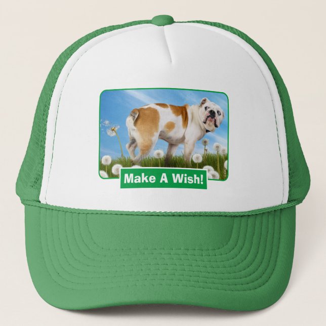 Gorra De Camionero Perro con Dandelion (Anverso)