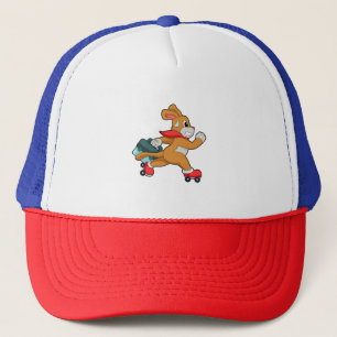 Gorra De Camionero Perro con patines de rodillos