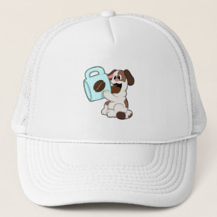 Gorra De Camionero Perro con taza de café
