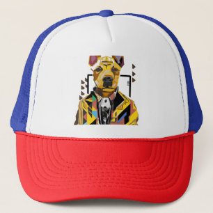Gorra De Camionero Perro con traje: Arte digital